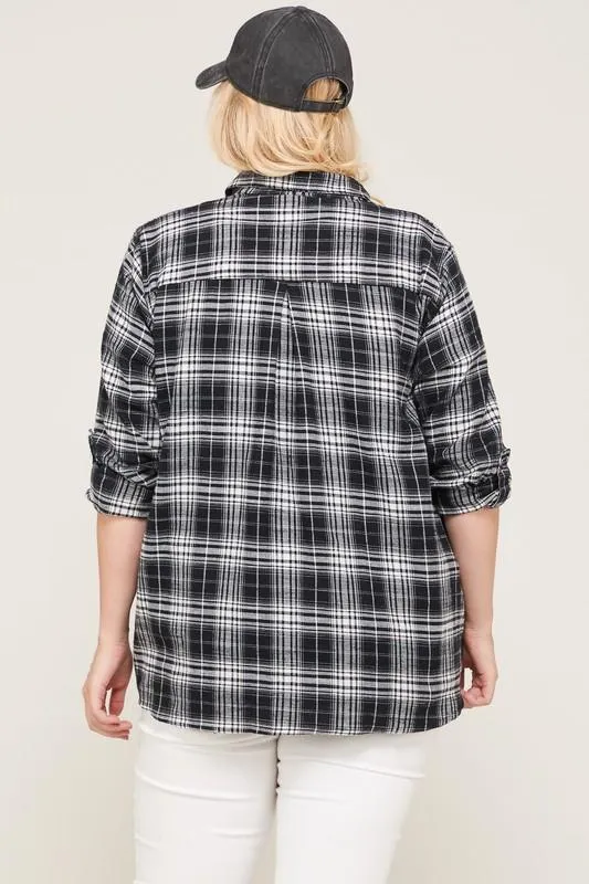 B&W Checkered Flannel Shirt