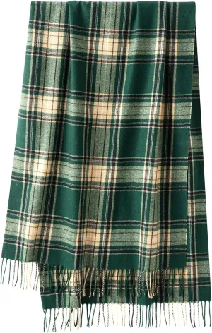 CALVIN & OLIVIA Women's Fall Winter Scarf Thick Classic Plaid Scarf Wrap Warmth Soft Oversized Cashmere Feel Scarves