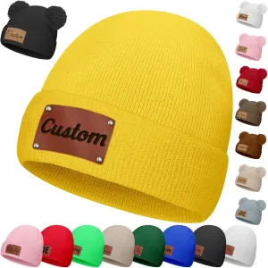 Custom Beanie Hats for Baby Girls Boys Personalized Beanies Name Customized Toddler Knit Winter Hats Gifts Infants Adults