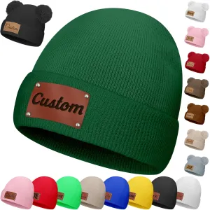 Custom Beanie Hats for Baby Girls Boys Personalized Beanies Name Customized Toddler Knit Winter Hats Gifts Infants Adults
