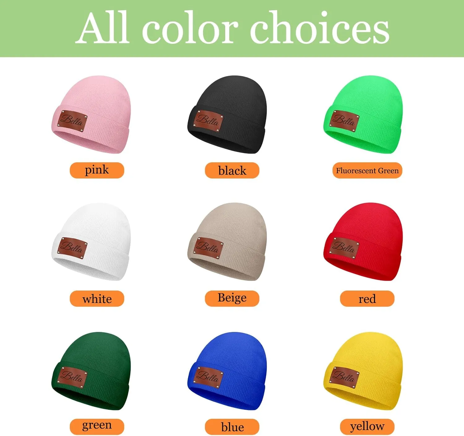 Custom Beanie Hats for Baby Girls Boys Personalized Beanies Name Customized Toddler Knit Winter Hats Gifts Infants Adults