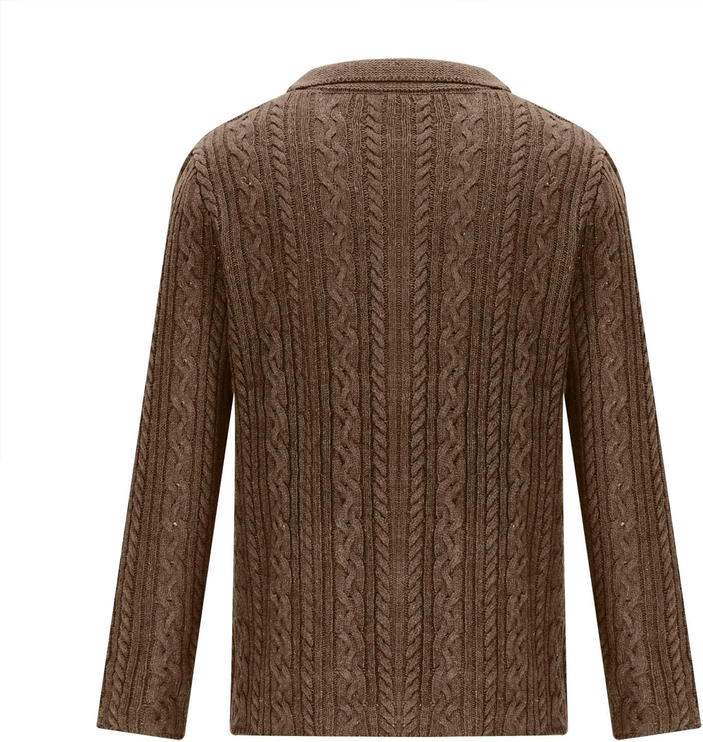 Dgoopd Cardigan Sweaters for Men Cable Knit Button Down Sweater Notch Lapel Jacket V Neck Open Front Cardigan Casual Outwear