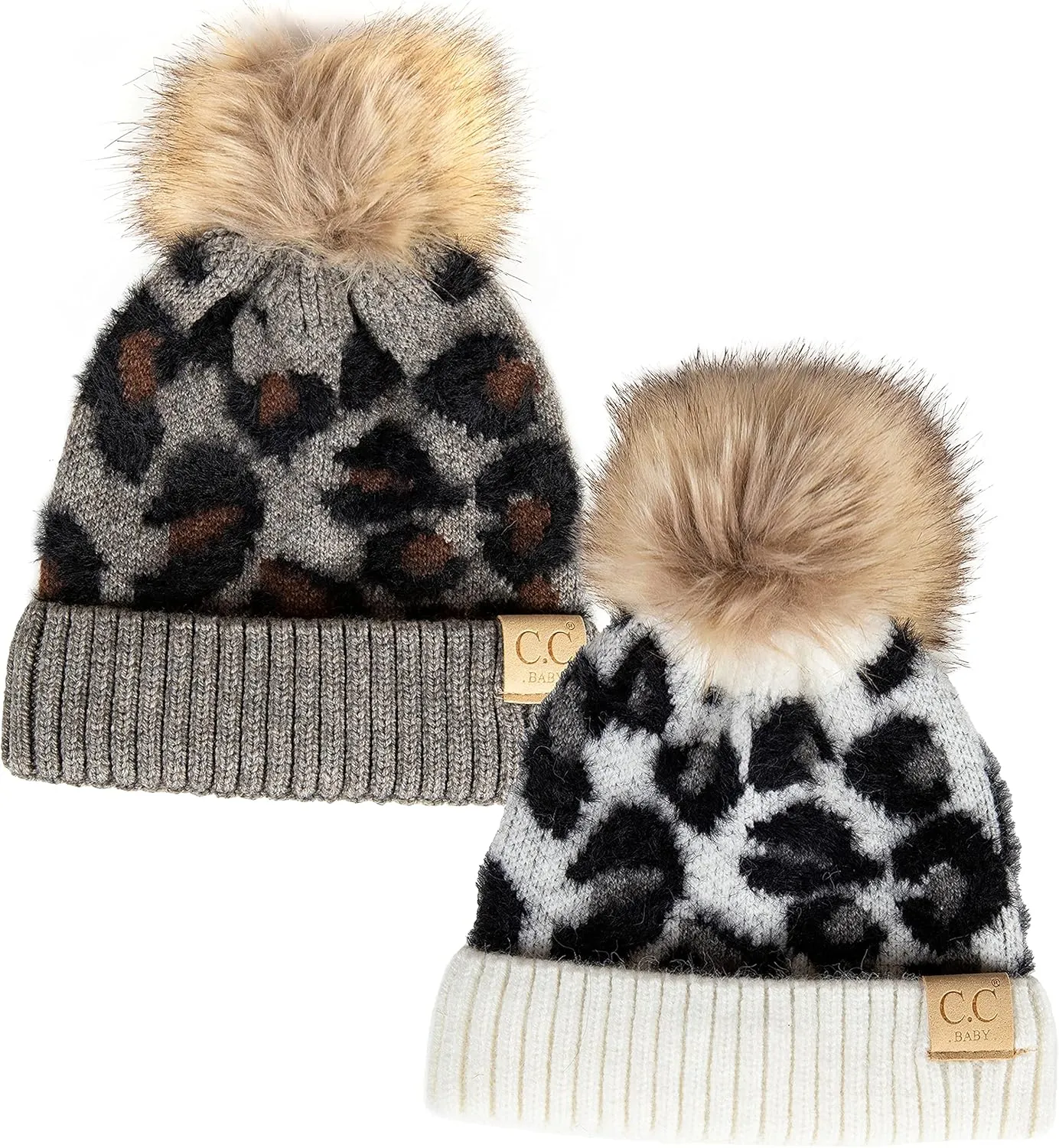 Funky Junque Exclusives Baby Infant Beanie Knit Warm Winter Pom Pom Skull Cap Hat