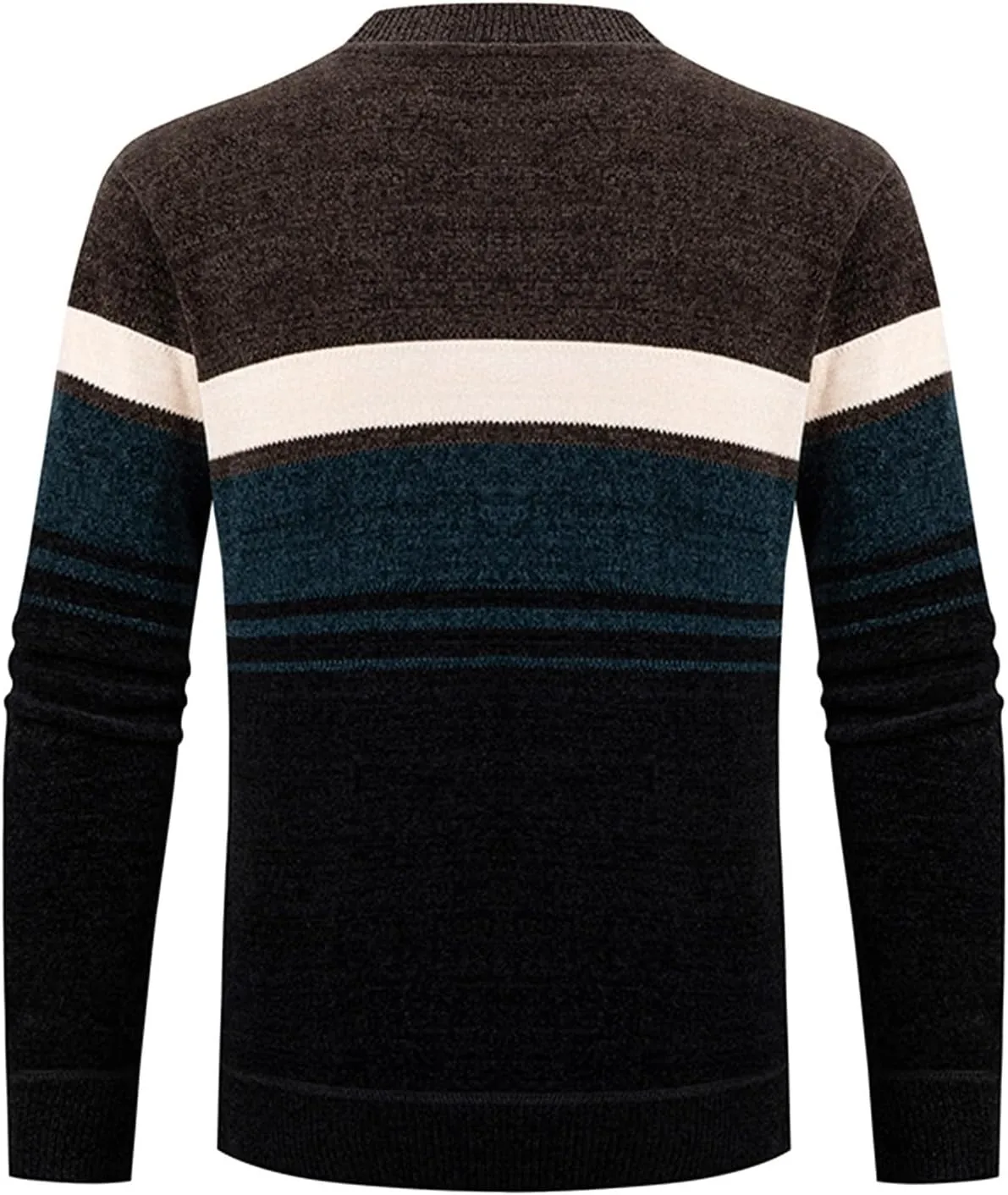 Gray Sweater Coat for Men, Male Winter Plus Velvet Tight Long Sleeve Round Neck Warm Sweater Sweater Coat for Men