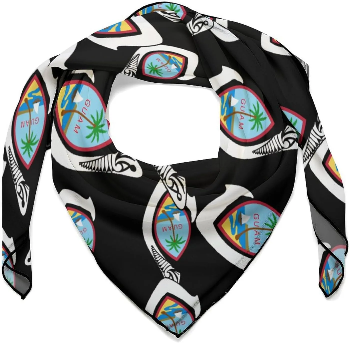 Gu-am Seal with Hook Head Scarf for Women's Hair Bandana Square Neck Scarf Lightweight Shawl Wrap, 0ne size, 202405211