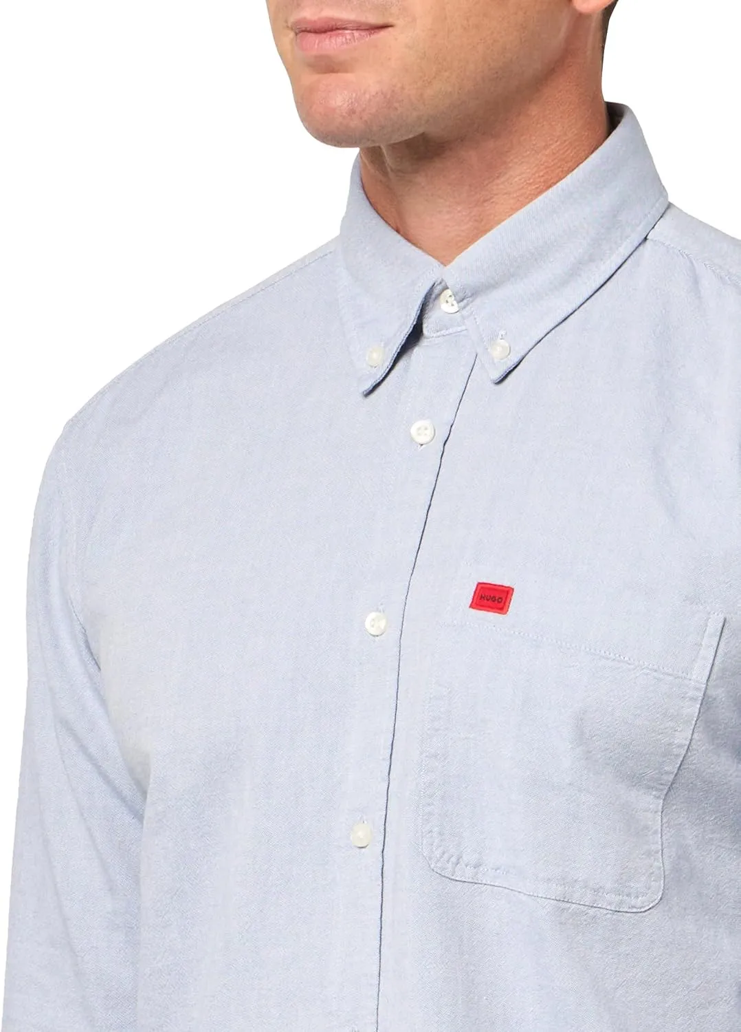 HUGO Men's Slim Fit Long Sleeve Oxford Button Down Shirt