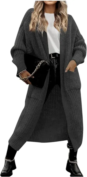 Long Cable Knit Hooded Cardigans for Women 2024 2024 Fall Long Sleeve Sweaters Button Up Cable Knit Sweater Coats