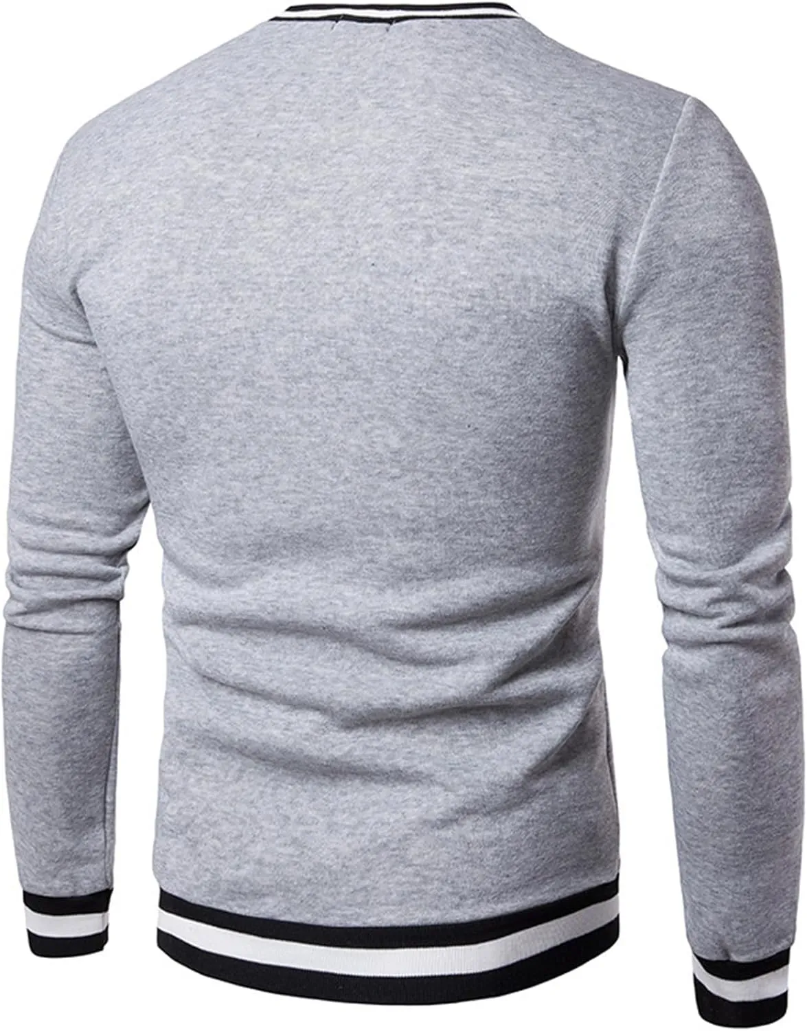 Men's Cotton V Neck Sweater Knitted Color Block Pullover Sweatshirt Casual Long Sleeve Slim Fit Soft Jumper Tops