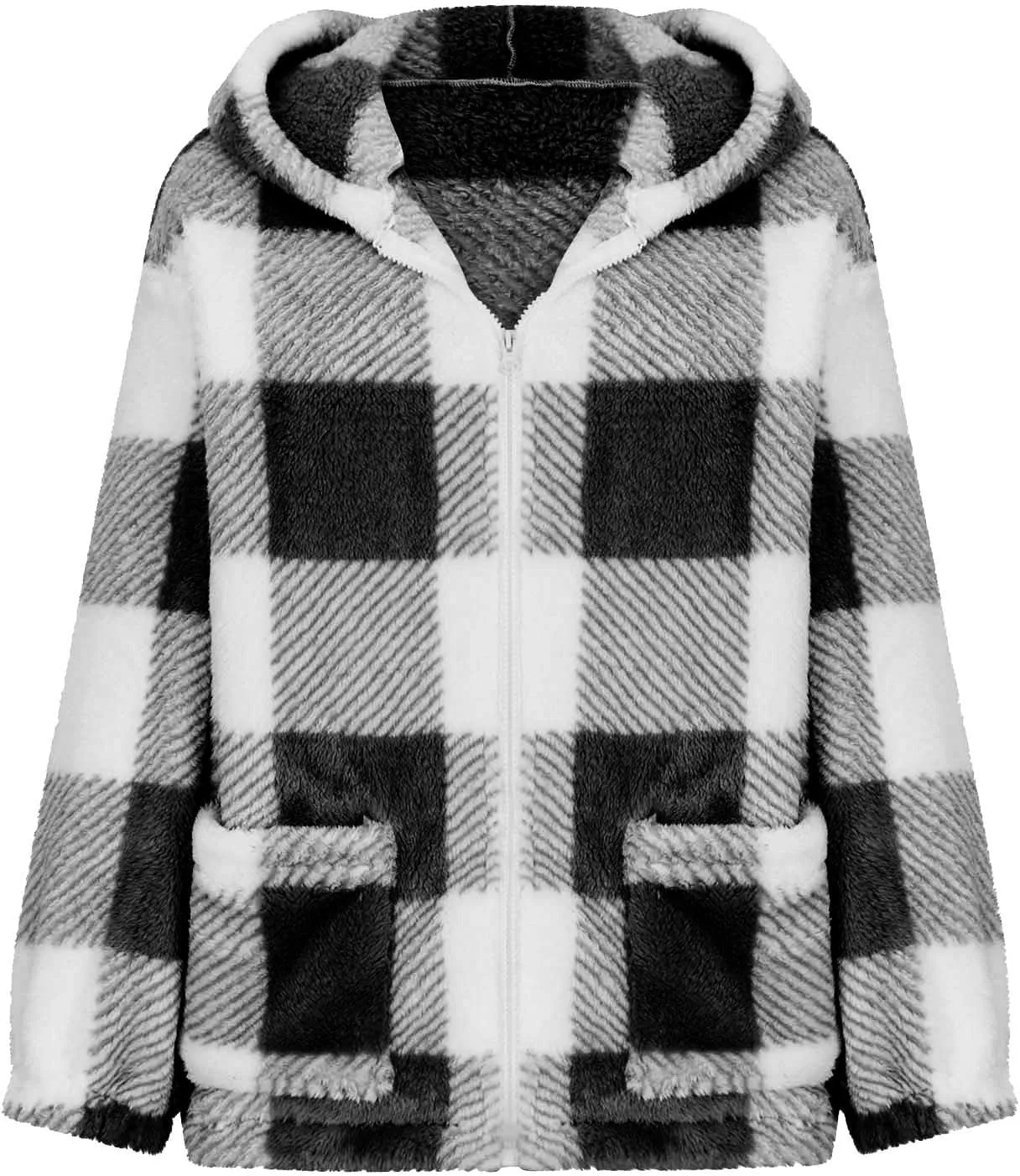 Mens Fleece Fuzzy Jackets Casual Lightweight Hooded Warm Long Sleeve Soft Comfy Fall Winter Coats