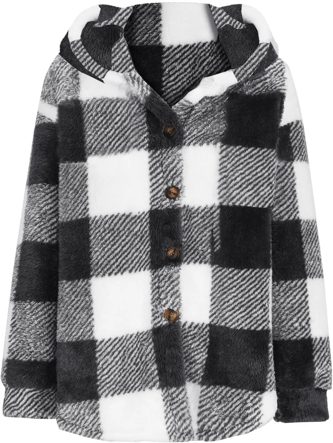 Mens Fleece Fuzzy Jackets Casual Lightweight Hooded Warm Long Sleeve Soft Comfy Fall Winter Coats