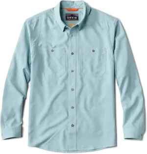 Orvis Tech Chambray Long Sleeve Men's Work Shirts - Lightweight Quick-Drying UPF 40 Chambray Fabric Casual Men's Shirts