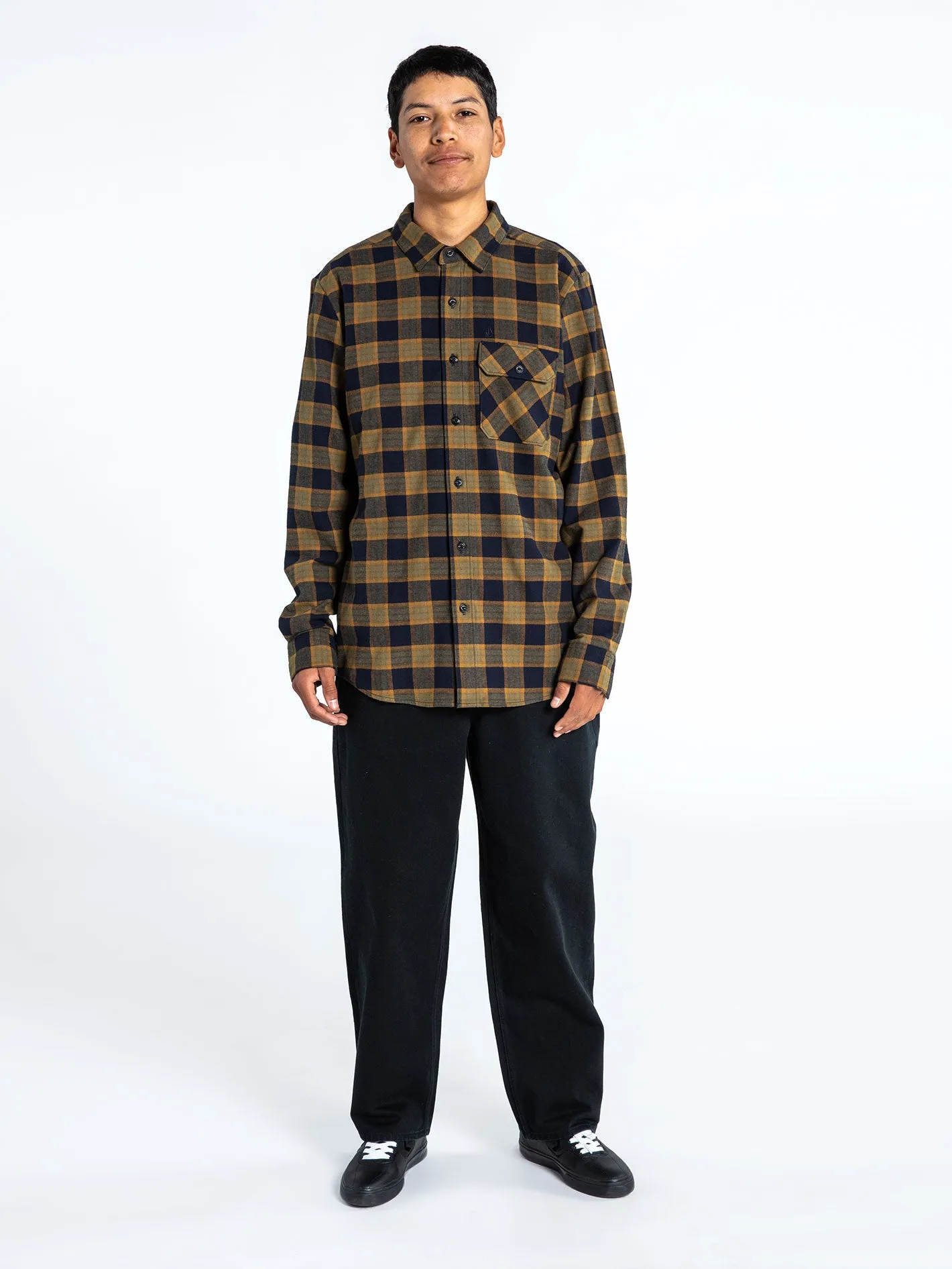 Shadows Long Sleeve Flannel - Navy