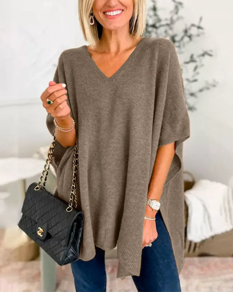 TastyHottie - Elegant v-neck Pullover Sweater