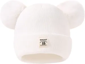 Unisex Baby Fleece Hat Winter Baby Hat for Boys and Girls Cold-Weather Infant Knit Cap with Pompom