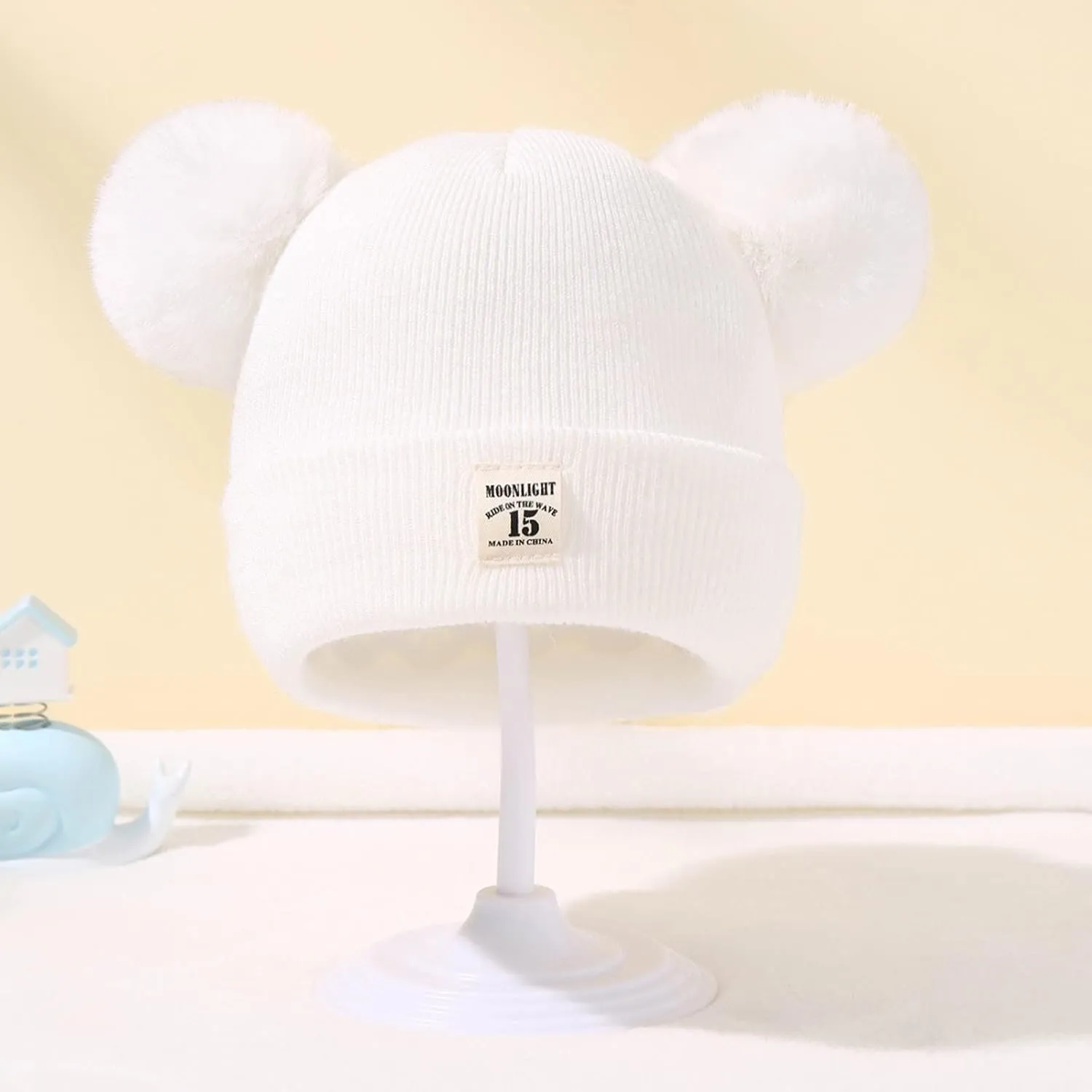 Unisex Baby Fleece Hat Winter Baby Hat for Boys and Girls Cold-Weather Infant Knit Cap with Pompom