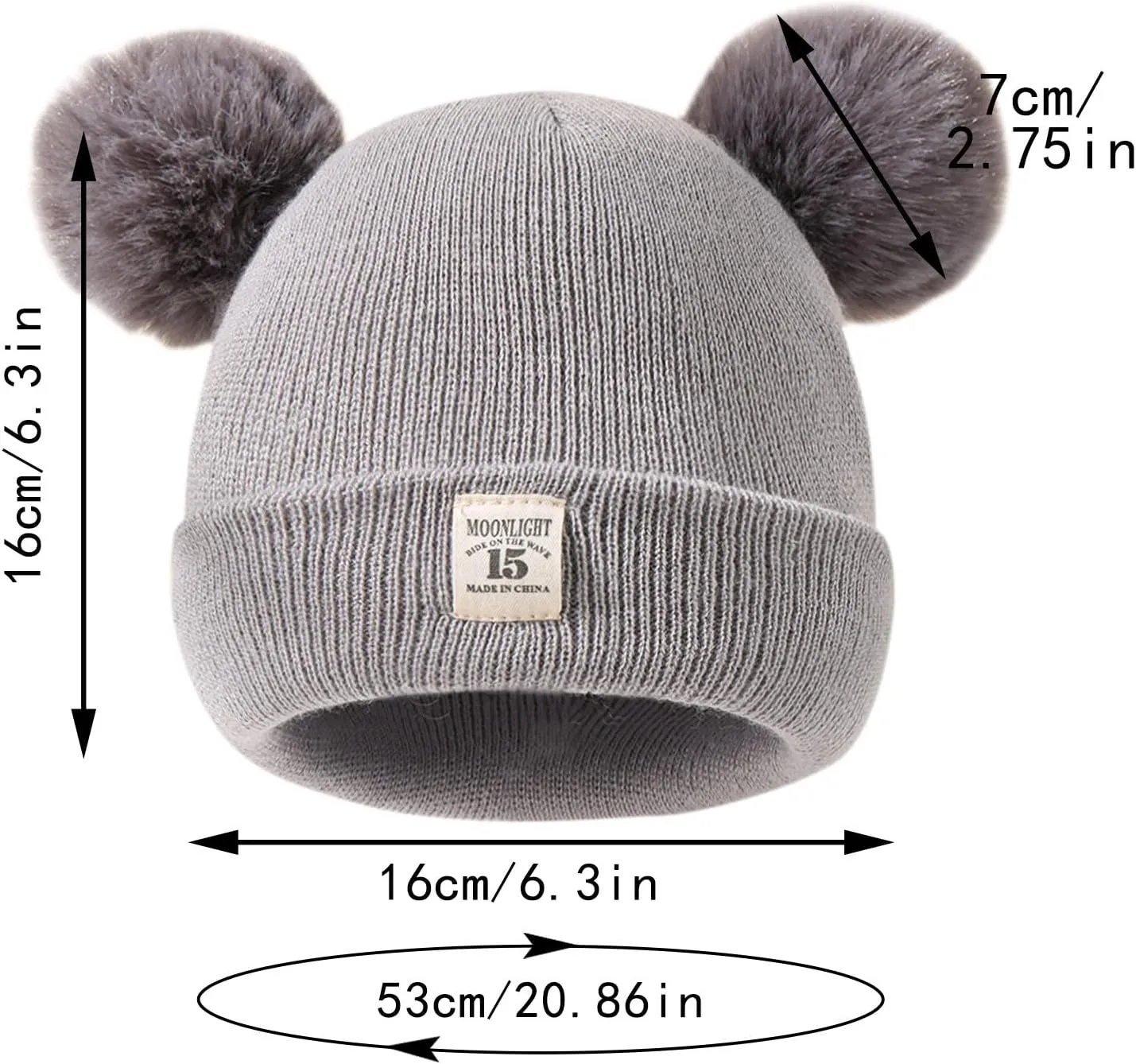 Unisex Baby Fleece Hat Winter Baby Hat for Boys and Girls Cold-Weather Infant Knit Cap with Pompom