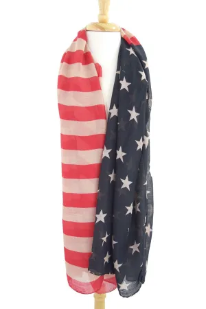 USA Flag- 4th of July USA Patriotic Scarf American Flag Design Large Fashion Scarf