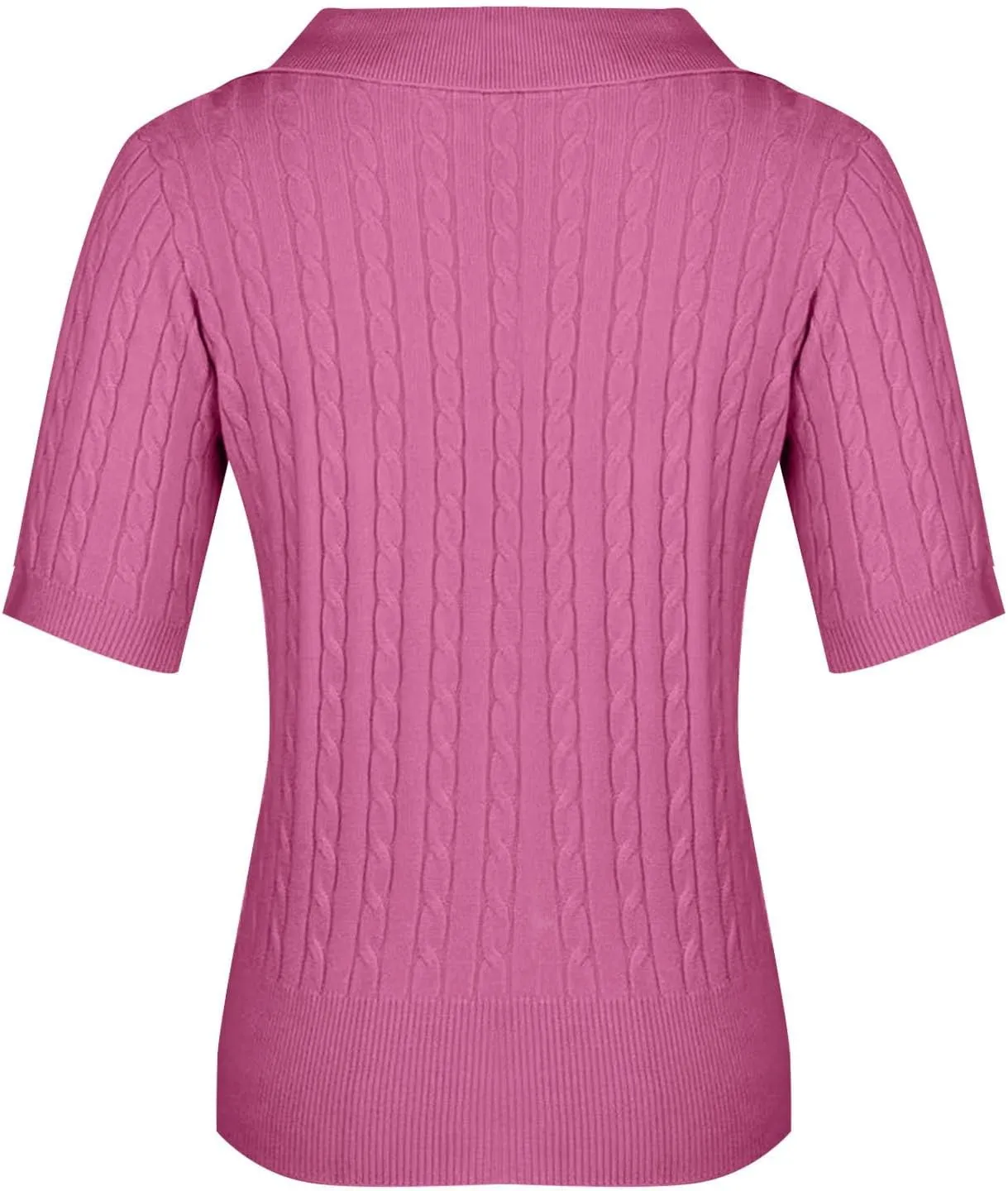 Womens Cable Knit Sweaters Long Sleeve V Neck Sweater Tops Casual Pullover Polo Shirts 2024 Fall Fashion Outfits