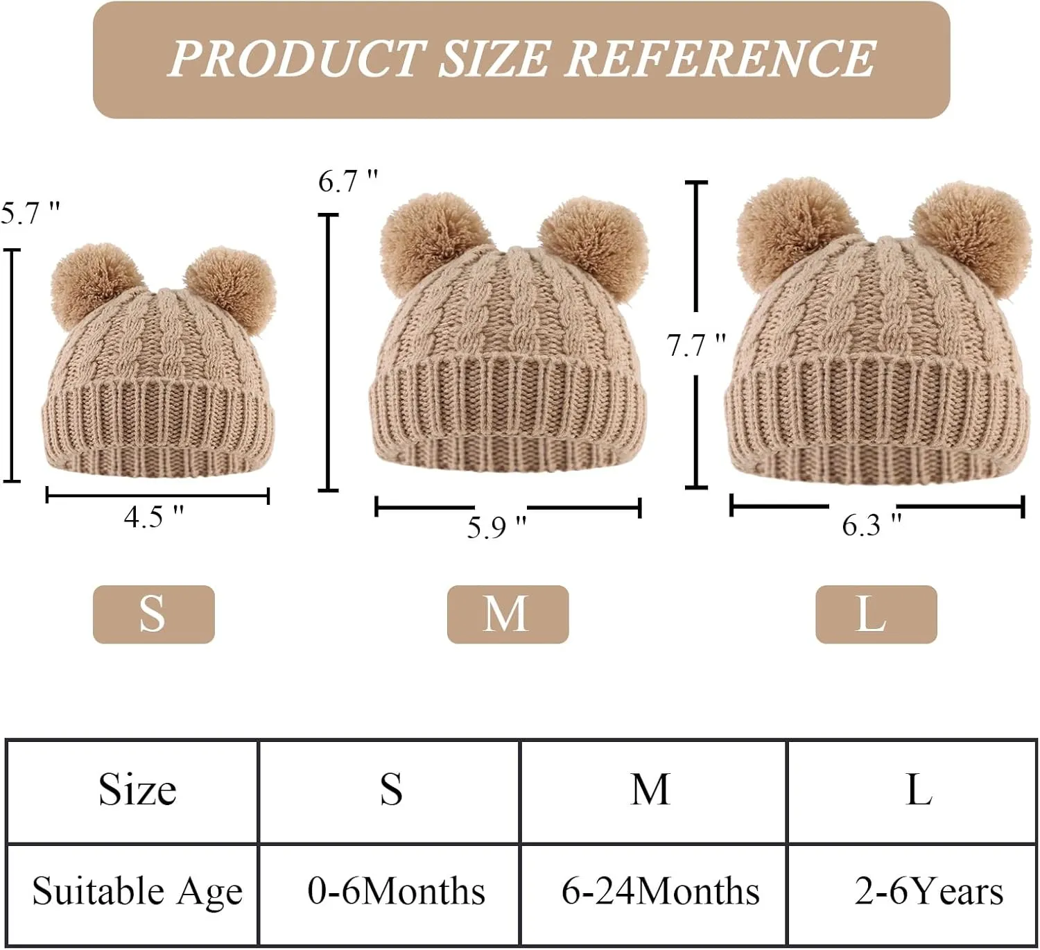 Yuoahcn Baby Girl Beanie Winter Baby Boy Hat with Pom pom Warm Infant Knitted Hats Toddler Kid Beanies